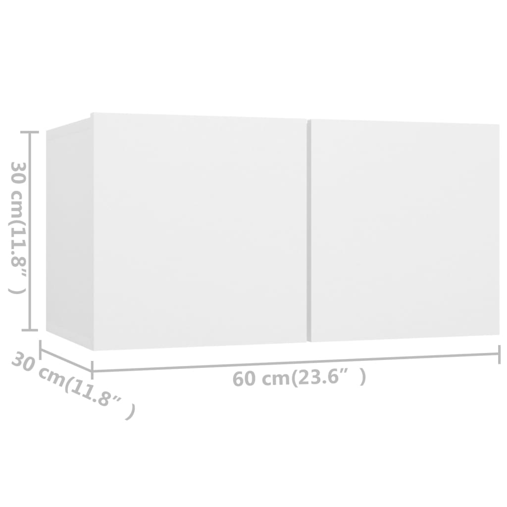 Ensemble de meubles TV 2 pièces en bois blanc