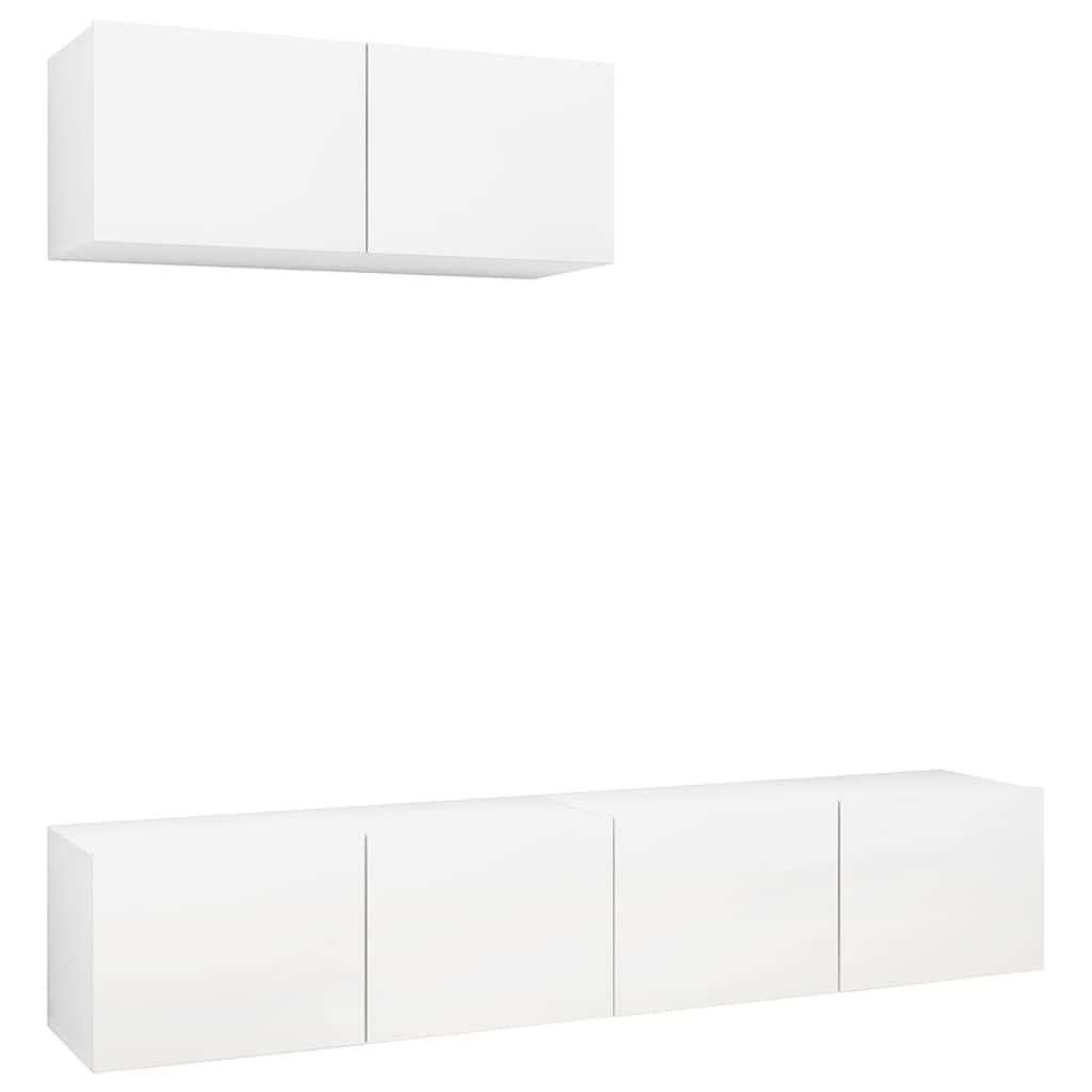 Meubles TV 3 pièces en bois blanc