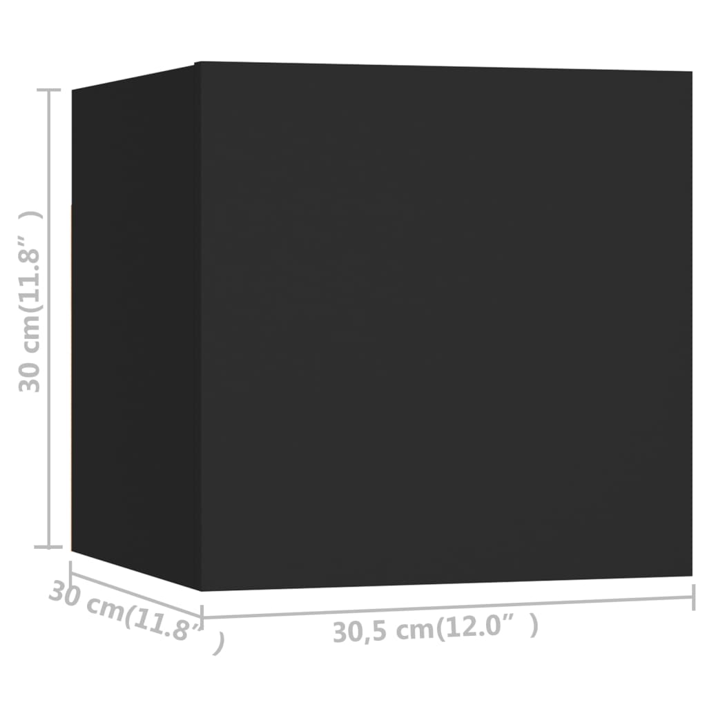 TV-Wandschränke 8 Stk. Schwarz 30,5x30x30 cm