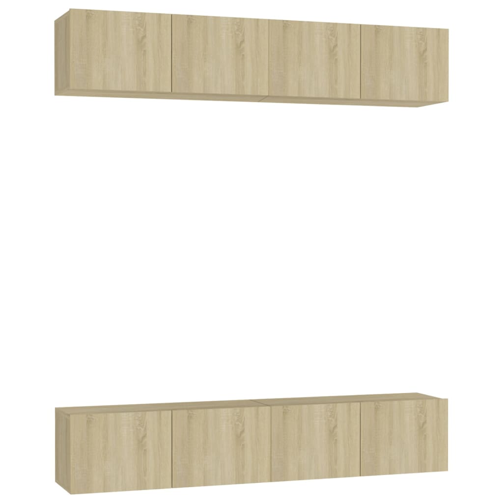 Meubles TV 4 pièces en chêne Sonoma 80 x 30 x 30 cm, matériau à base de bois