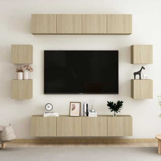 8-tlg. TV-Schrank-Set Sonoma-Eiche Holzwerkstoff