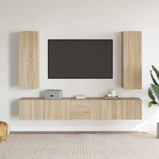 5-tlg. TV-Schrank-Set Sonoma-Eiche Holzwerkstoff