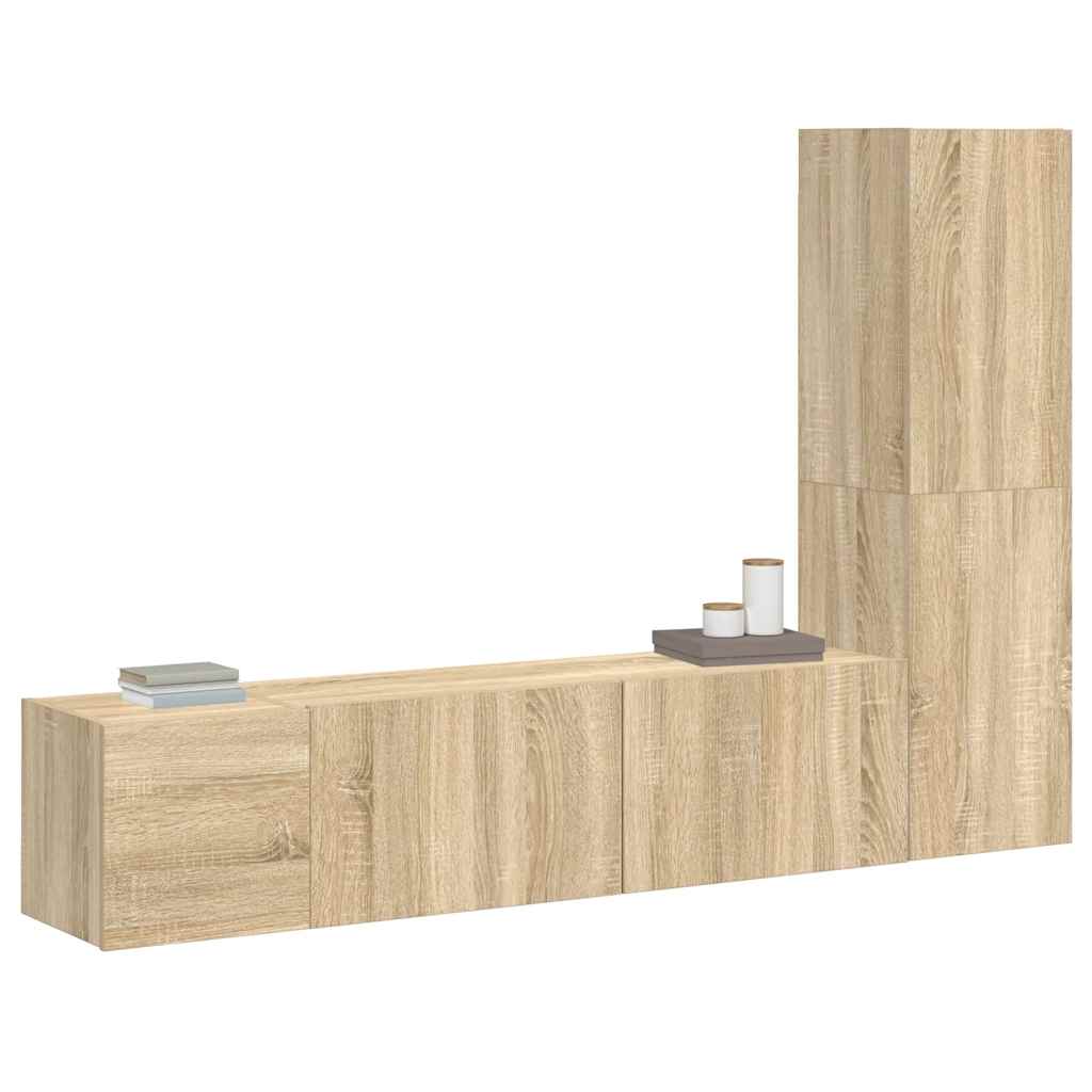 3-tlg. TV-Schrank-Set Sonoma-Eiche Holzwerkstoff