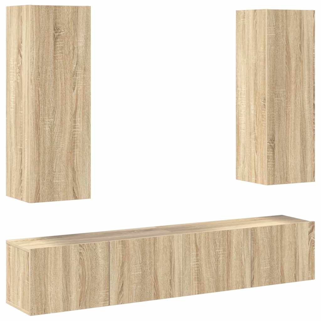 4-tlg. TV-Schrank-Set Sonoma-Eiche Holzwerkstoff