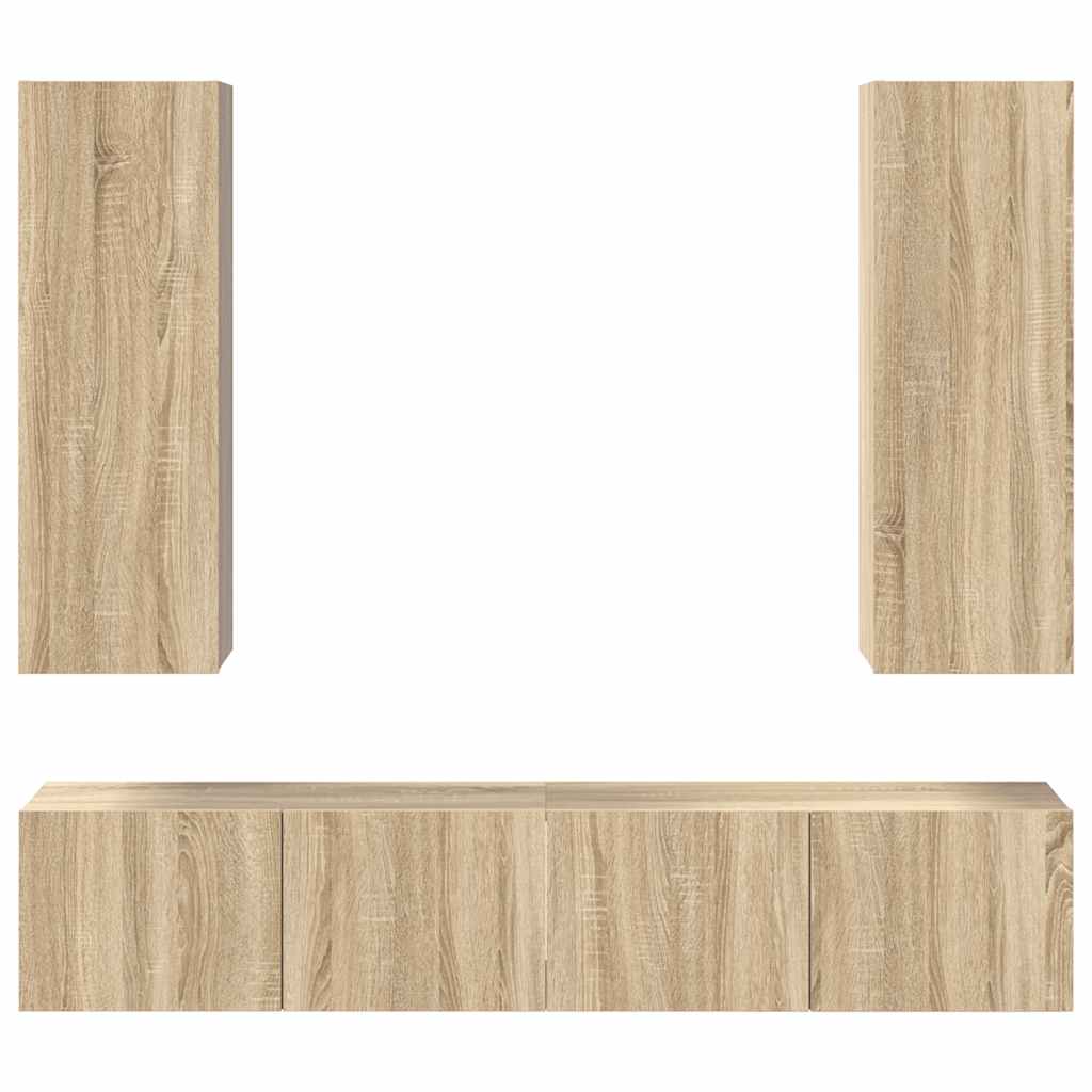 4-tlg. TV-Schrank-Set Sonoma-Eiche Holzwerkstoff