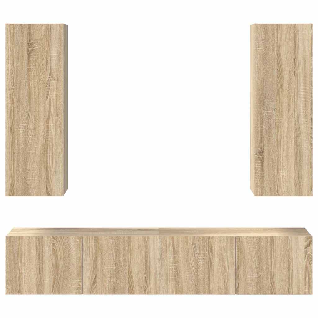 4-tlg. TV-Schrank-Set Sonoma-Eiche Holzwerkstoff