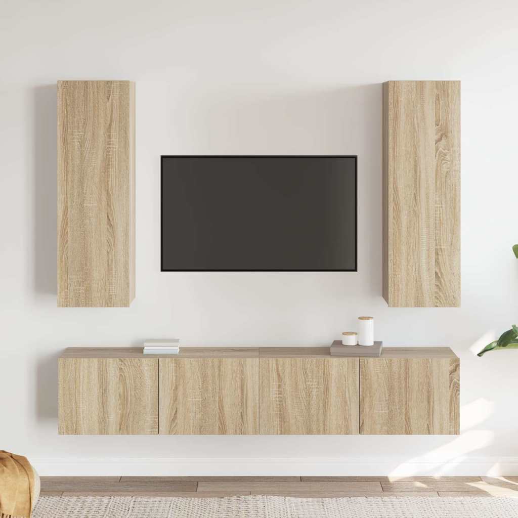 4-tlg. TV-Schrank-Set Sonoma-Eiche Holzwerkstoff