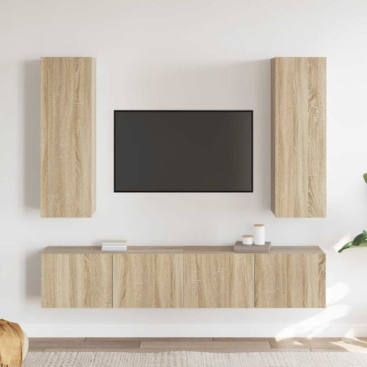 4-tlg. TV-Schrank-Set Sonoma-Eiche Holzwerkstoff