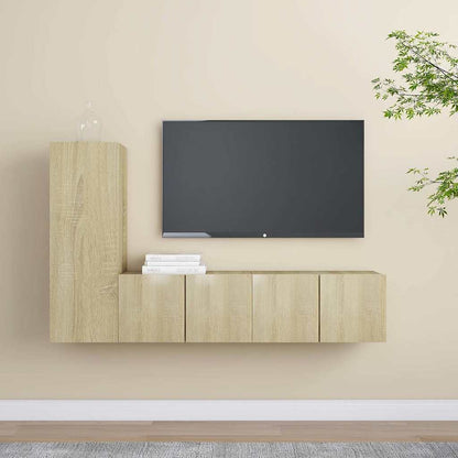 3-tlg. TV-Schrank-Set Sonoma-Eiche Holzwerkstoff