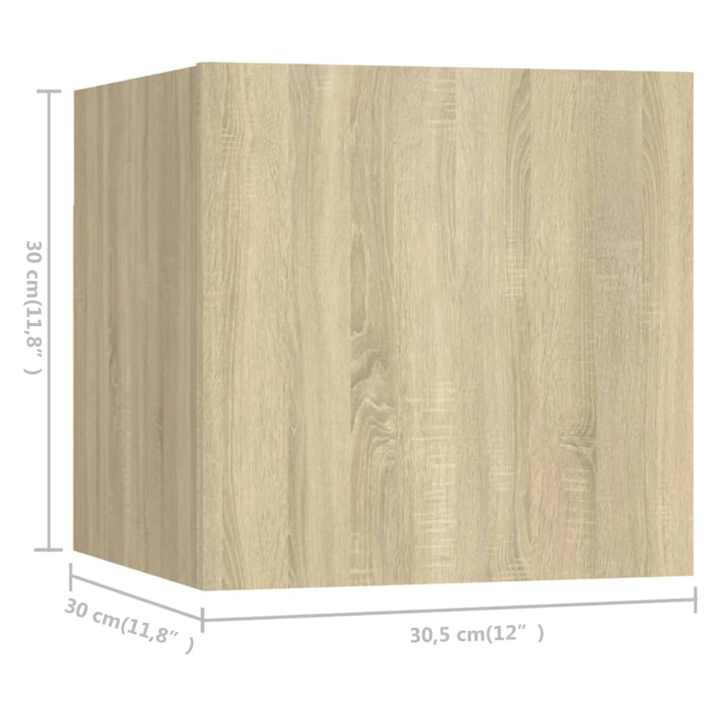 Ensemble de meubles TV 6 pièces en bois de chêne Sonoma