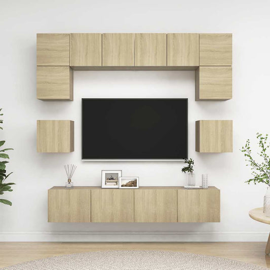 8-tlg. TV-Schrank-Set Sonoma-Eiche Holzwerkstoff