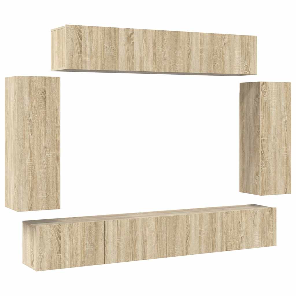 6-tlg. TV-Schrank-Set Sonoma-Eiche Holzwerkstoff
