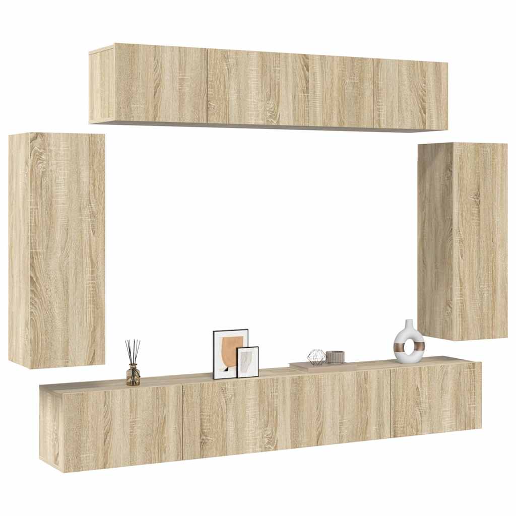 6-tlg. TV-Schrank-Set Sonoma-Eiche Holzwerkstoff