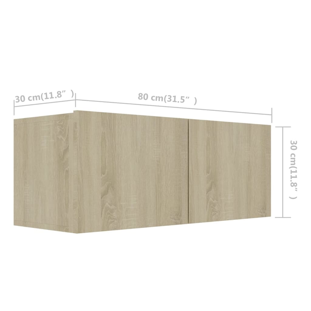 Ensemble de meubles TV 2 pièces en bois de chêne Sonoma