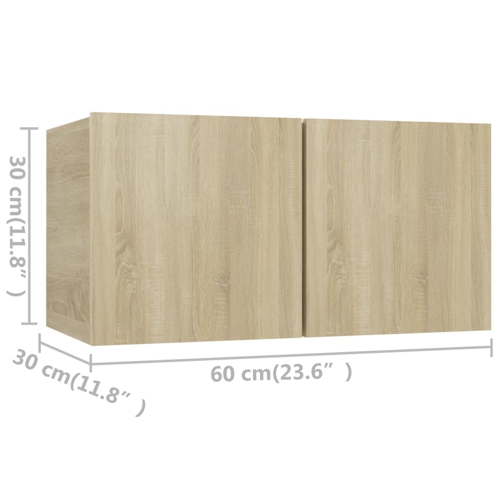 Ensemble de meubles TV 2 pièces en bois de chêne Sonoma