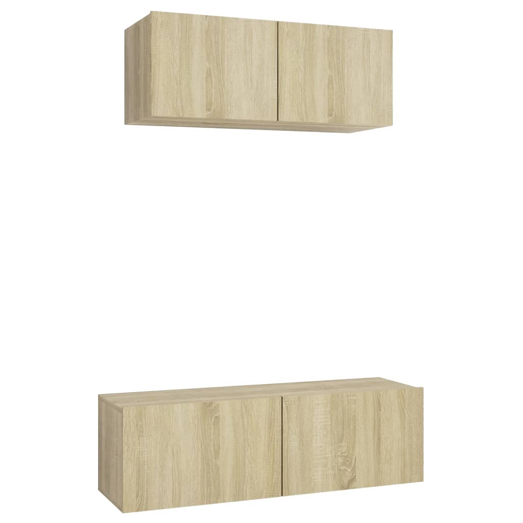 Ensemble de meubles TV 2 pièces en bois de chêne Sonoma