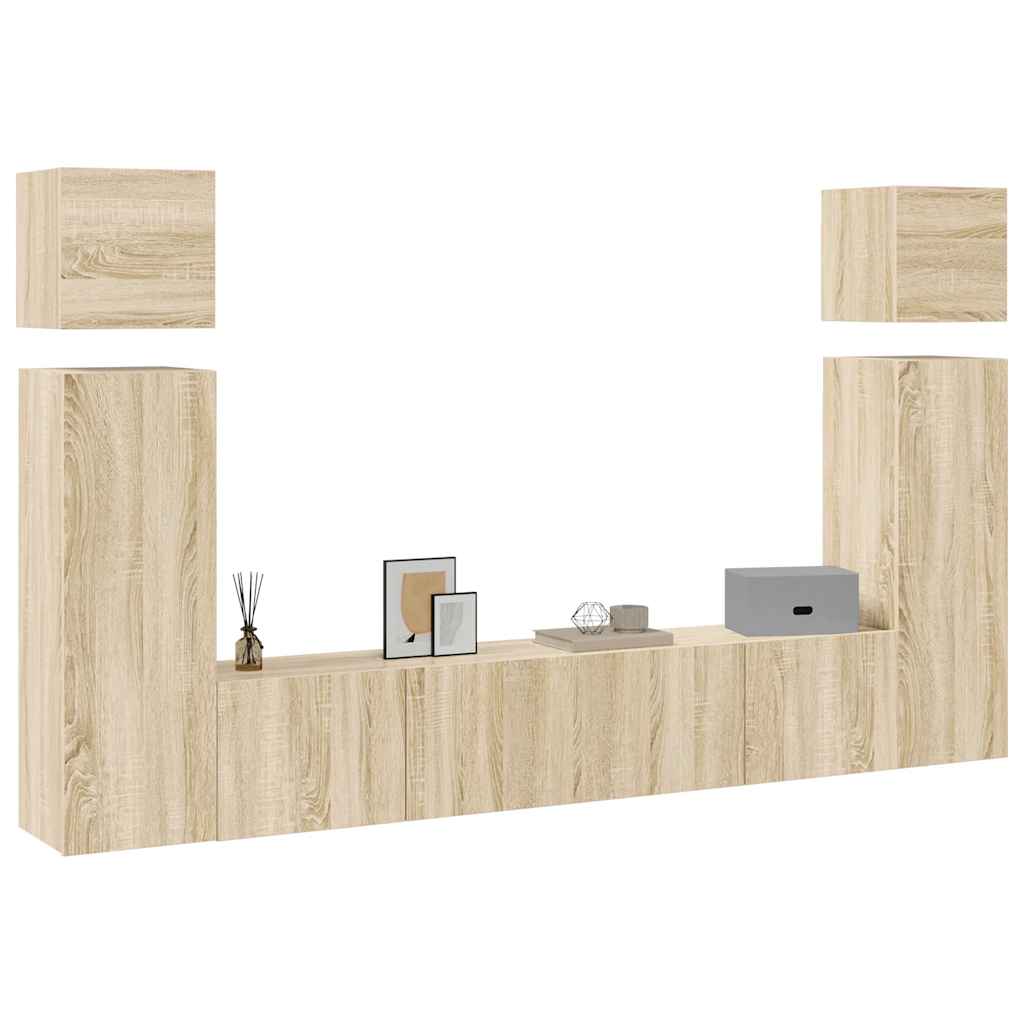 8-tlg. TV-Schrank-Set Sonoma-Eiche Holzwerkstoff