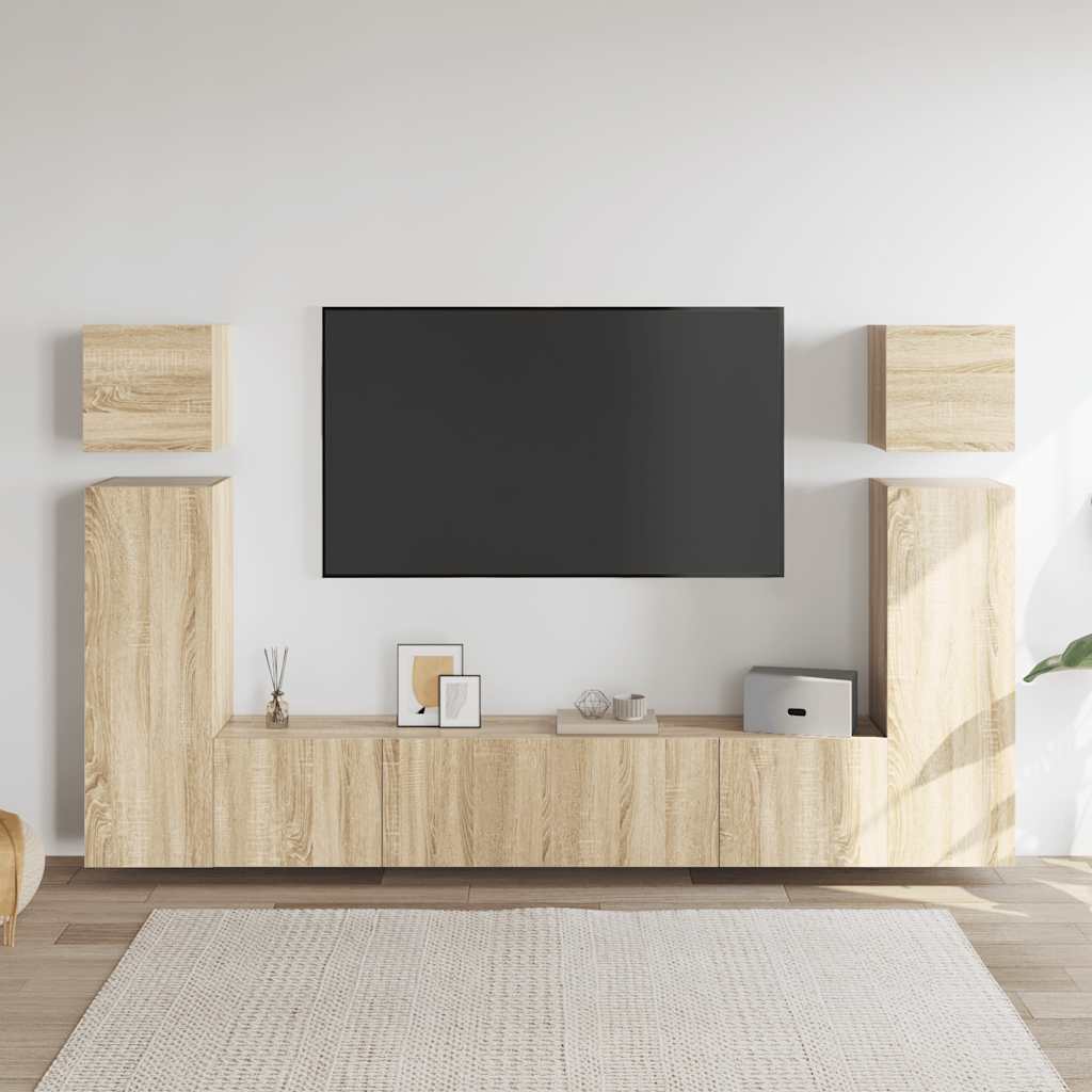 8-tlg. TV-Schrank-Set Sonoma-Eiche Holzwerkstoff