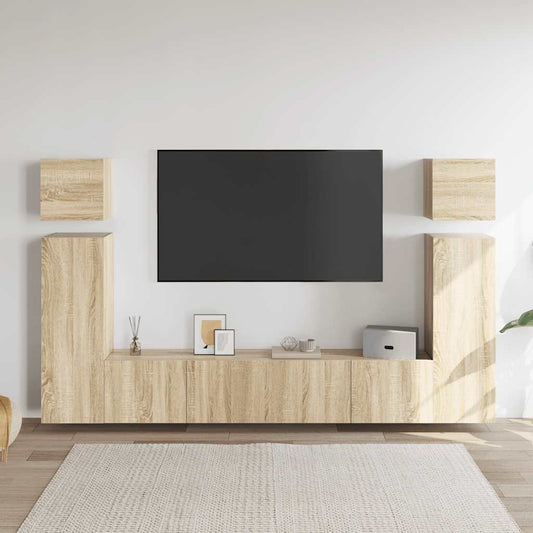 8-tlg. TV-Schrank-Set Sonoma-Eiche Holzwerkstoff