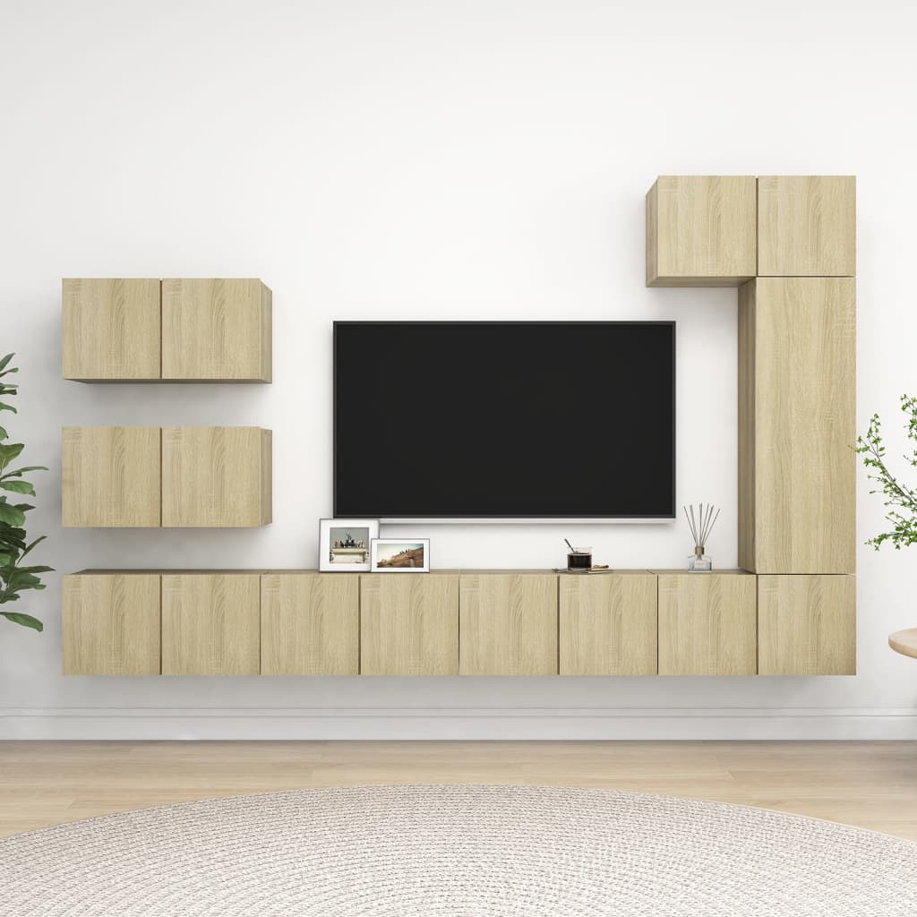 8-tlg. TV-Schrank-Set Sonoma-Eiche Holzwerkstoff