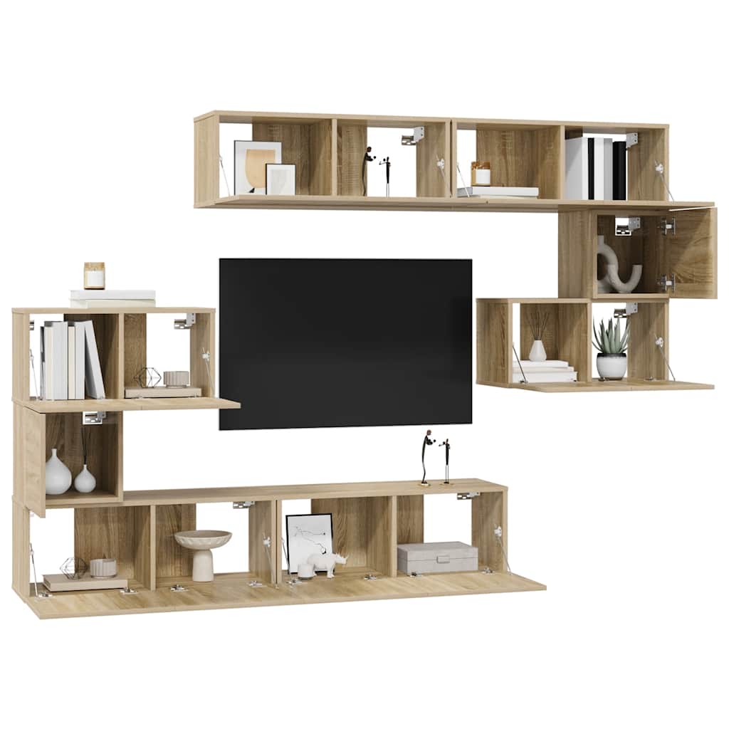 8-tlg. TV-Schrank-Set Sonoma-Eiche Holzwerkstoff