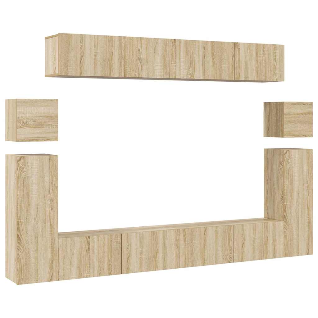 8-tlg. TV-Schrank-Set Sonoma-Eiche Holzwerkstoff