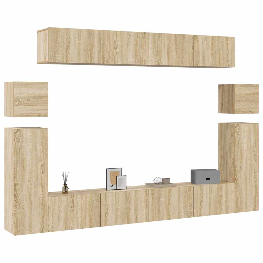 8-tlg. TV-Schrank-Set Sonoma-Eiche Holzwerkstoff