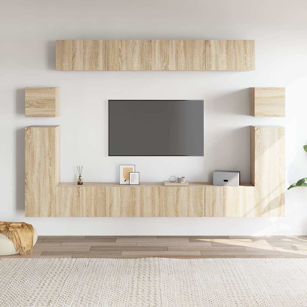 8-tlg. TV-Schrank-Set Sonoma-Eiche Holzwerkstoff