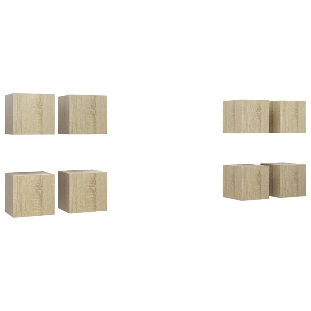 TV wall cabinets 8 pcs. Sonoma oak 30.5x30x30 cm