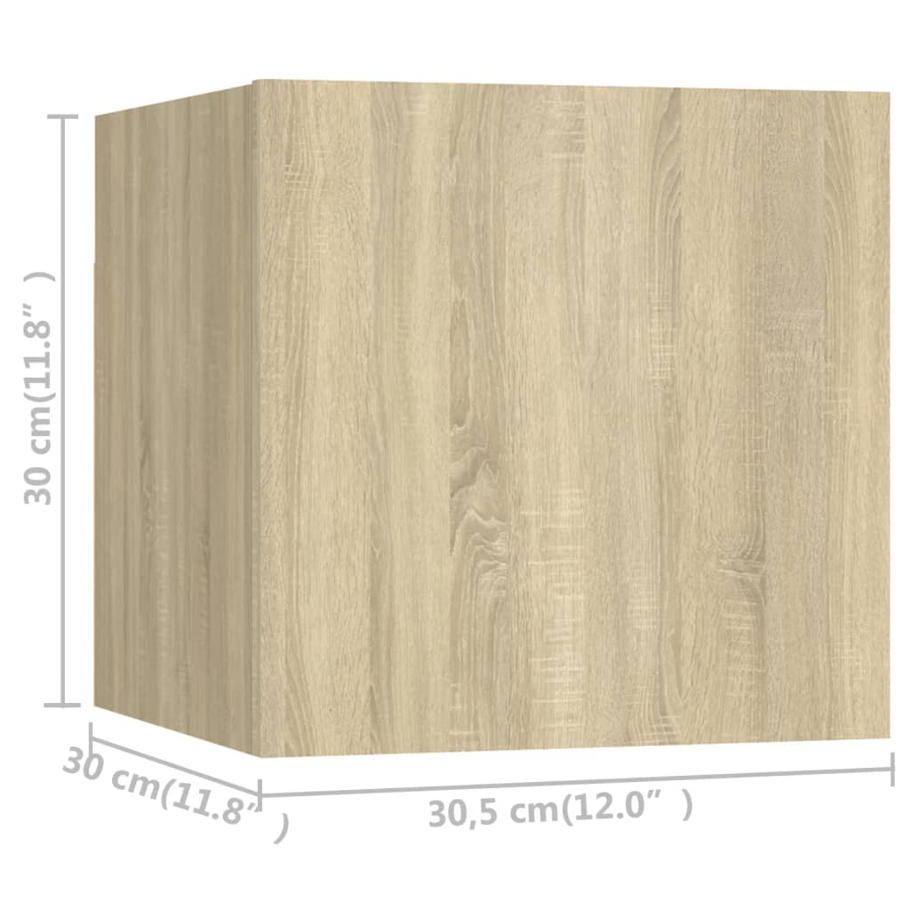 TV wall cabinets 8 pcs. Sonoma oak 30.5x30x30 cm