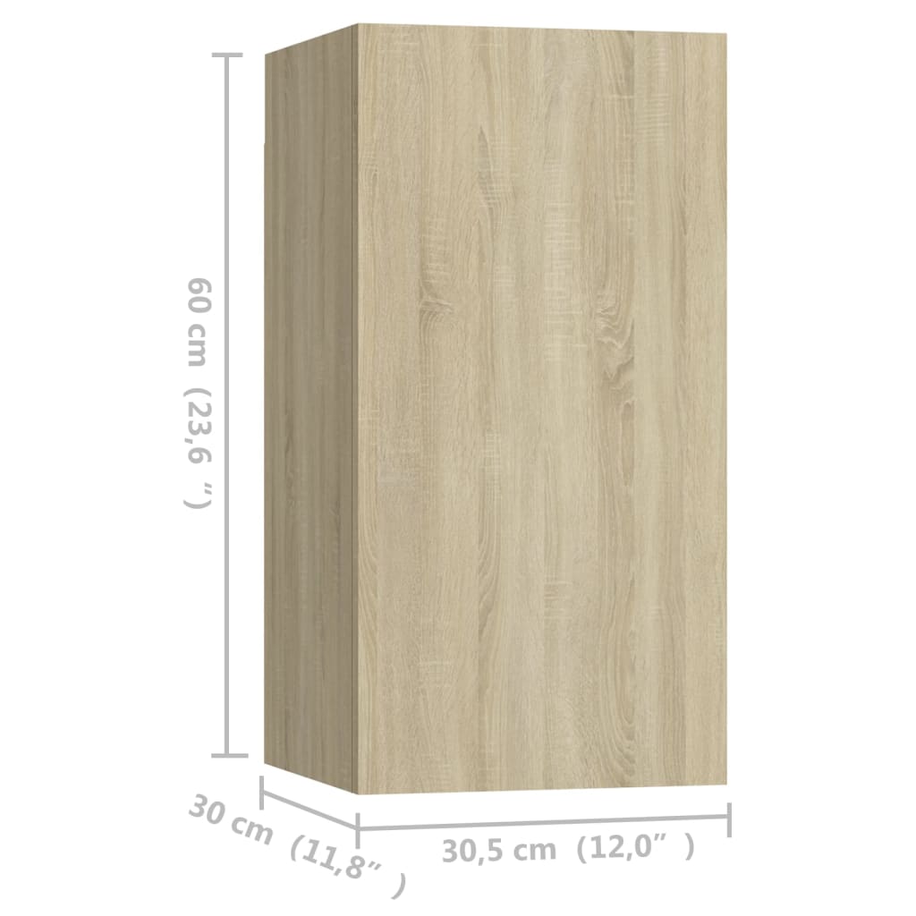 TV-Schränke 4 Stk. Sonoma-Eiche 30,5x30x60 cm Holzwerkstoff