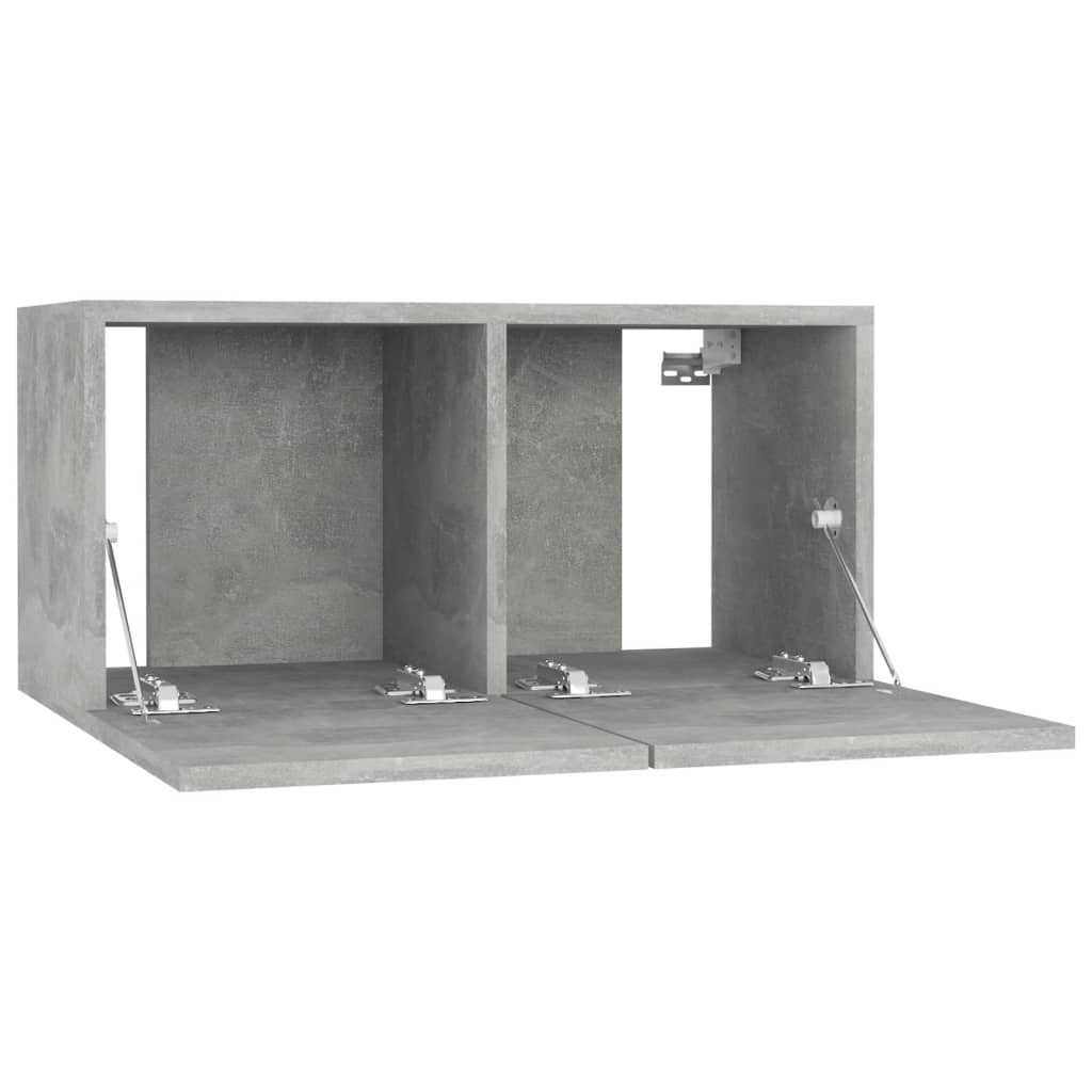 Ensemble de meubles TV 5 pièces en béton gris à base de bois
