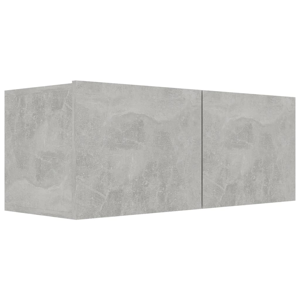 Ensemble de meubles TV 4 pièces en béton gris à base de bois
