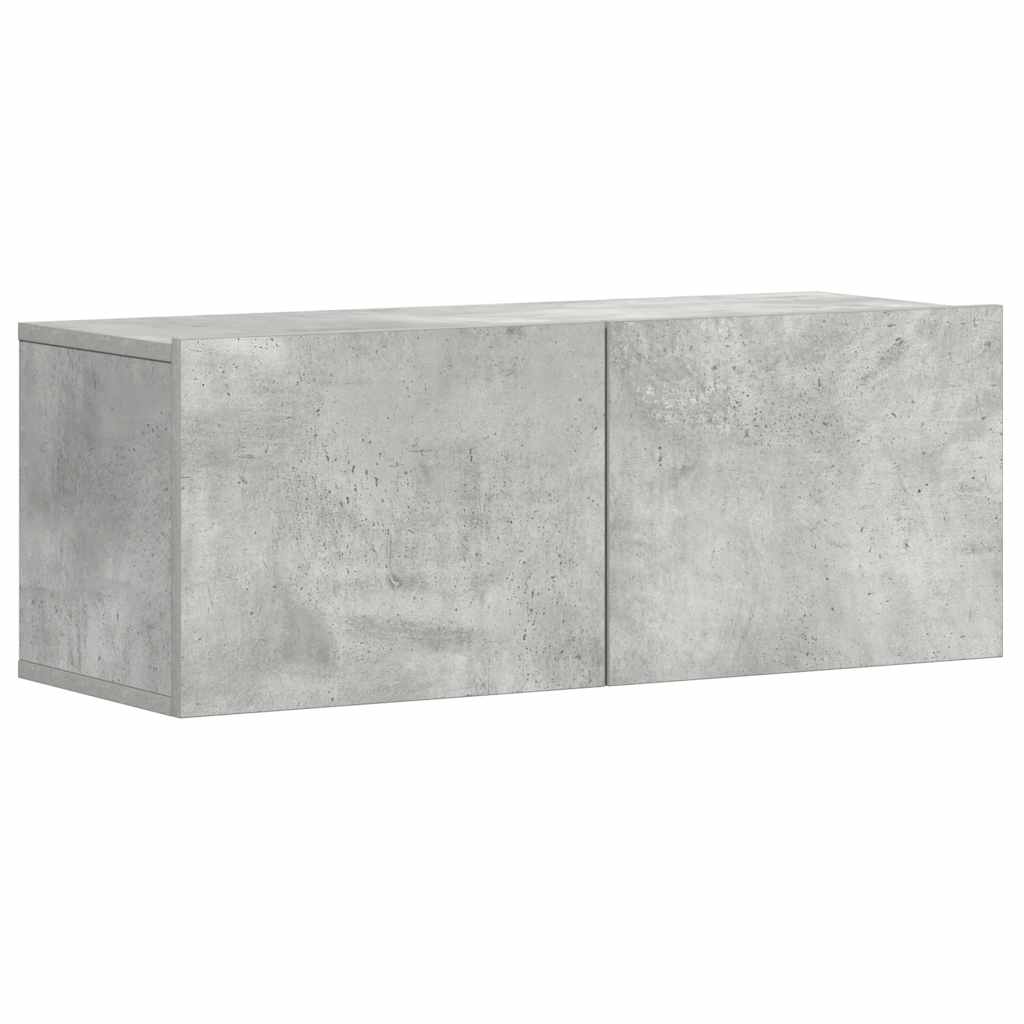 3-tlg. TV-Schrank-Set Betongrau Holzwerkstoff
