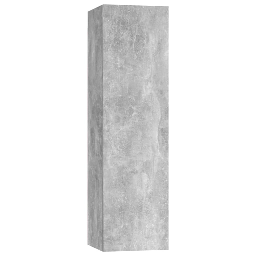 Ensemble de meubles TV 3 pièces en béton gris à base de bois