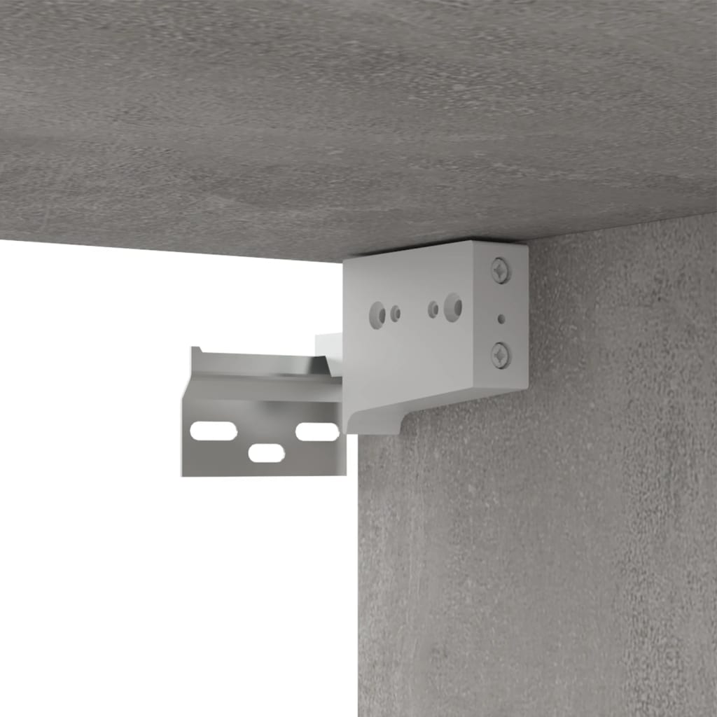 Ensemble de meubles TV 4 pièces en béton gris à base de bois