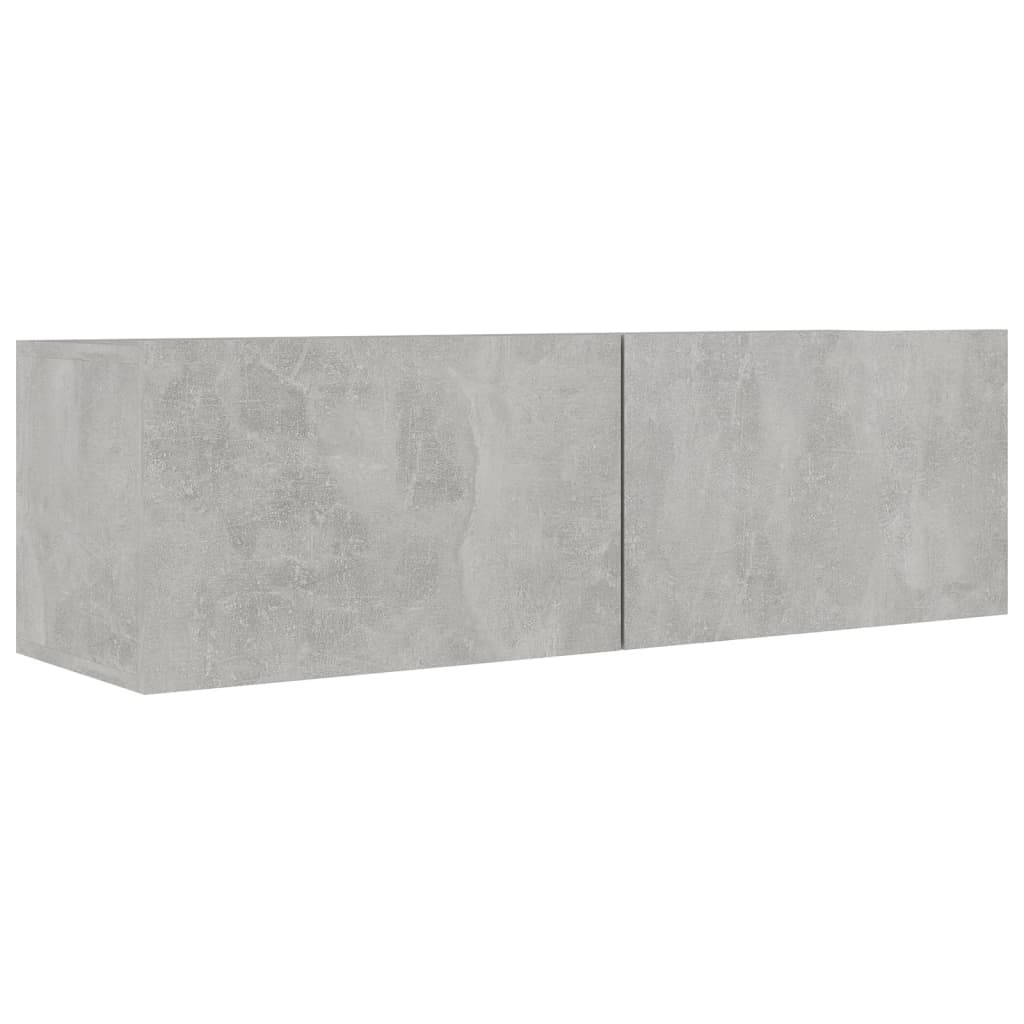 Ensemble de meubles TV 3 pièces en béton gris à base de bois