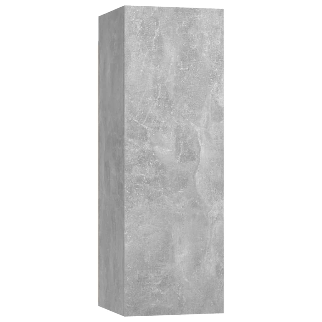 Ensemble de meubles TV 4 pièces en béton gris à base de bois