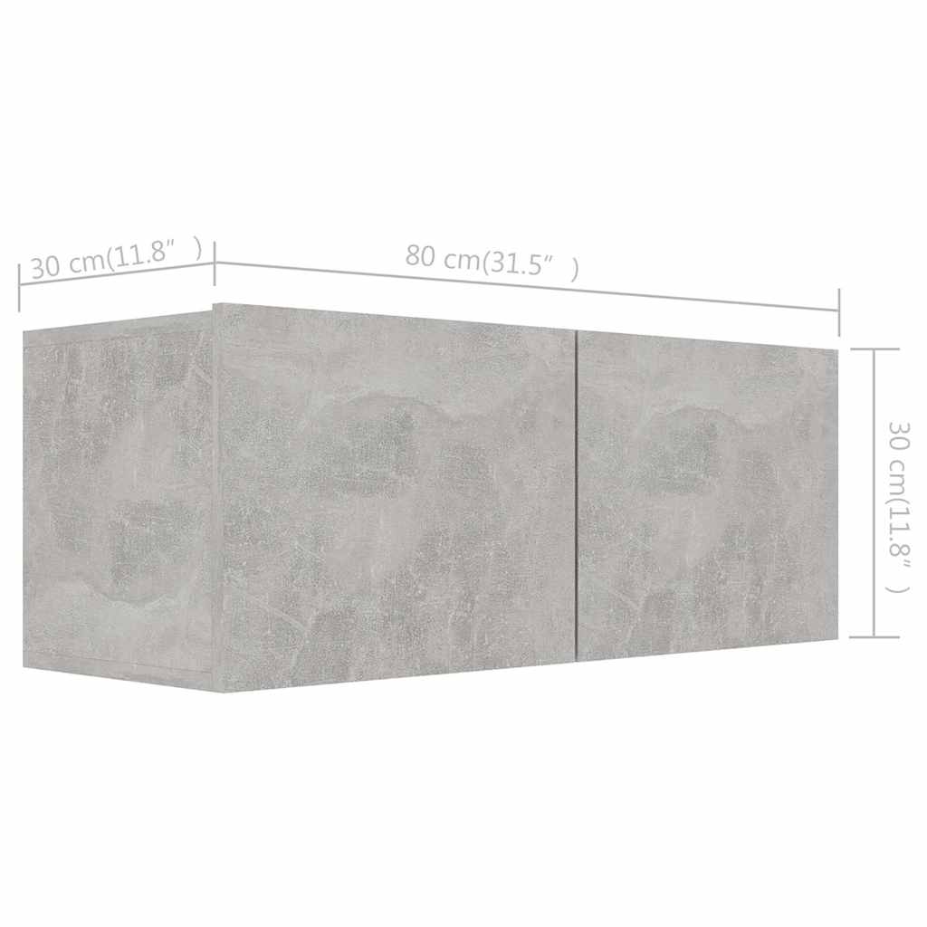 5-tlg. TV-Schrank-Set Betongrau Holzwerkstoff