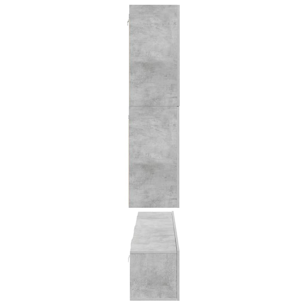8-tlg. TV-Schrank-Set Betongrau Holzwerkstoff
