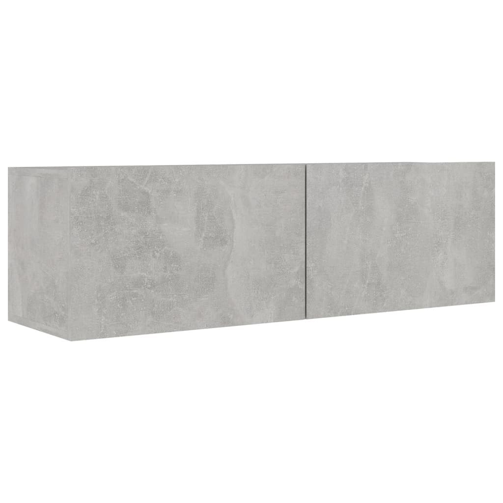 Ensemble de meubles TV 4 pièces en béton gris à base de bois