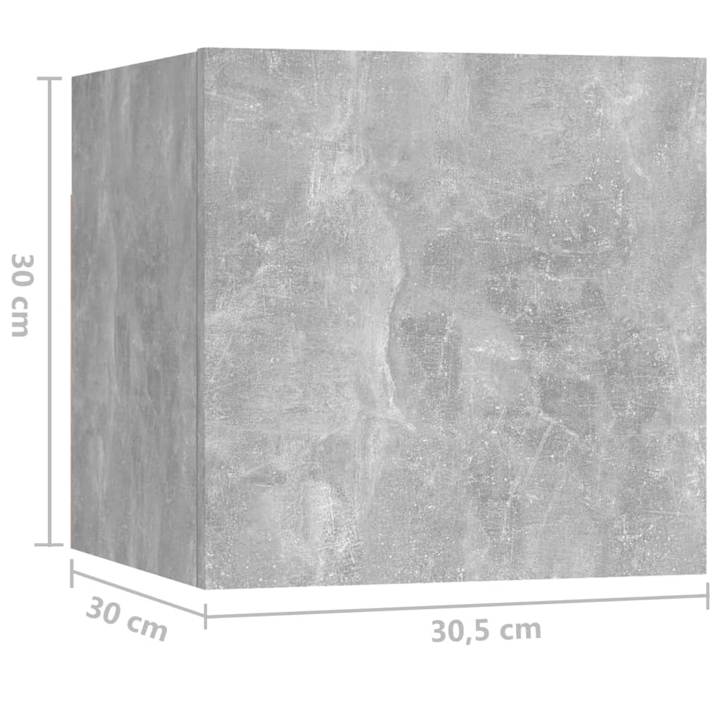 4-tlg. TV-Schrank-Set Betongrau Holzwerkstoff