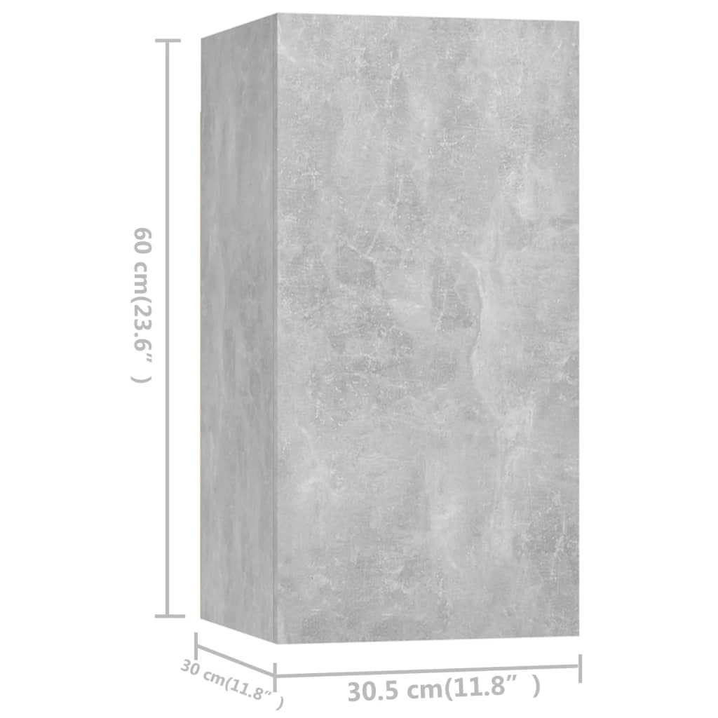 9-tlg. TV-Schrank-Set Betongrau Holzwerkstoff