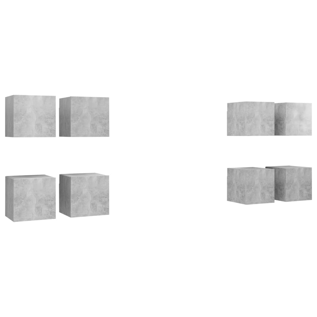 TV wall cabinets 8 pcs. Concrete grey 30.5x30x30 cm