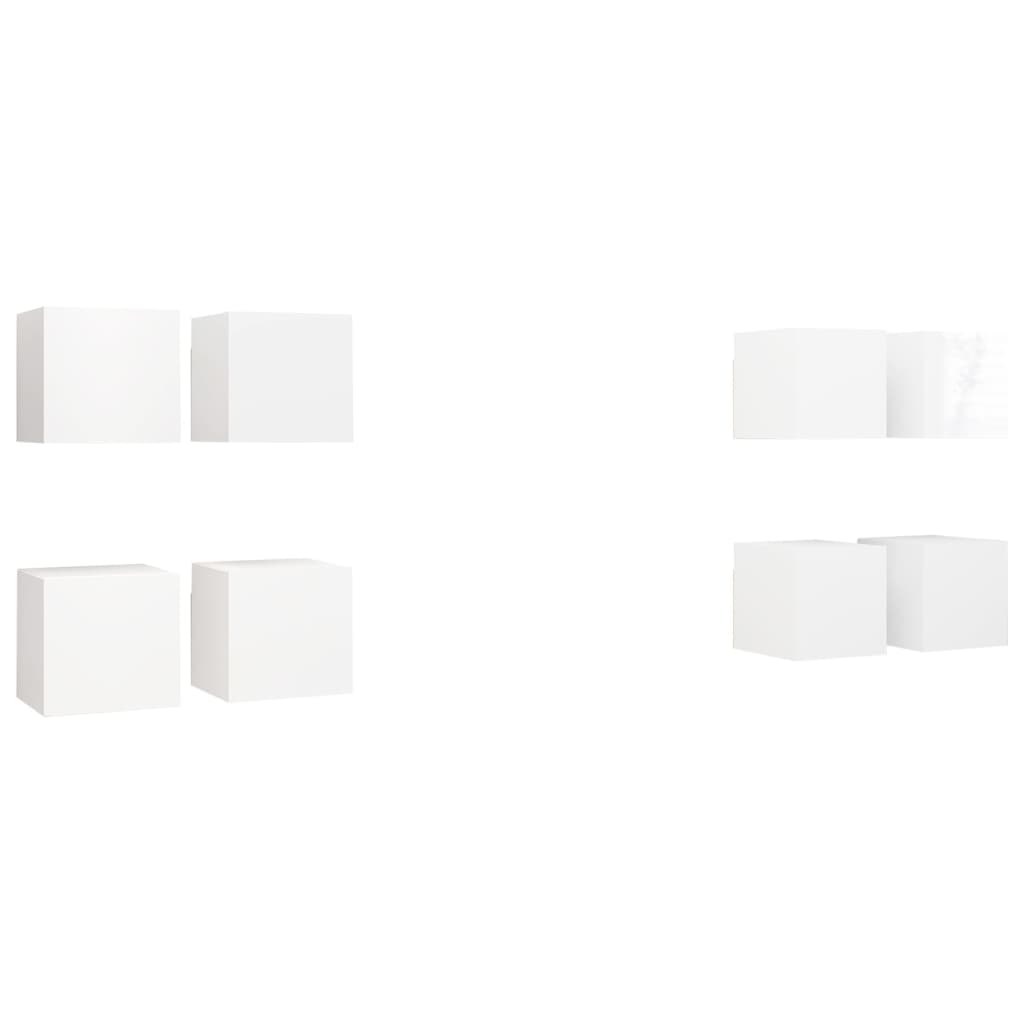 TV wall cabinets 8 pcs. High-gloss white 30.5x30x30 cm