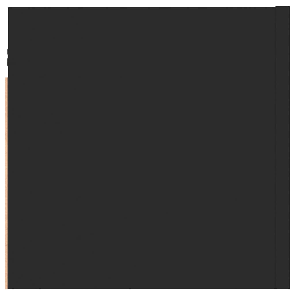 Tables de chevet, lot de 2, noires, 30,5 x 30 x 30 cm, en bois