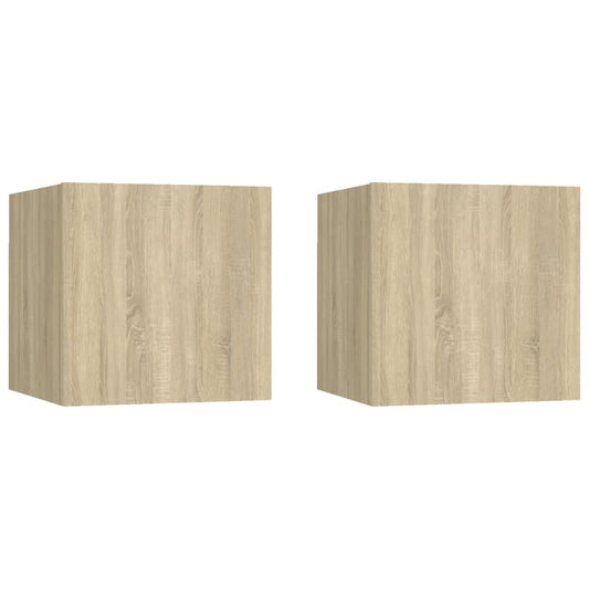 Tables de chevet, lot de 2, en chêne Sonoma, 30,5 x 30 x 30 cm.