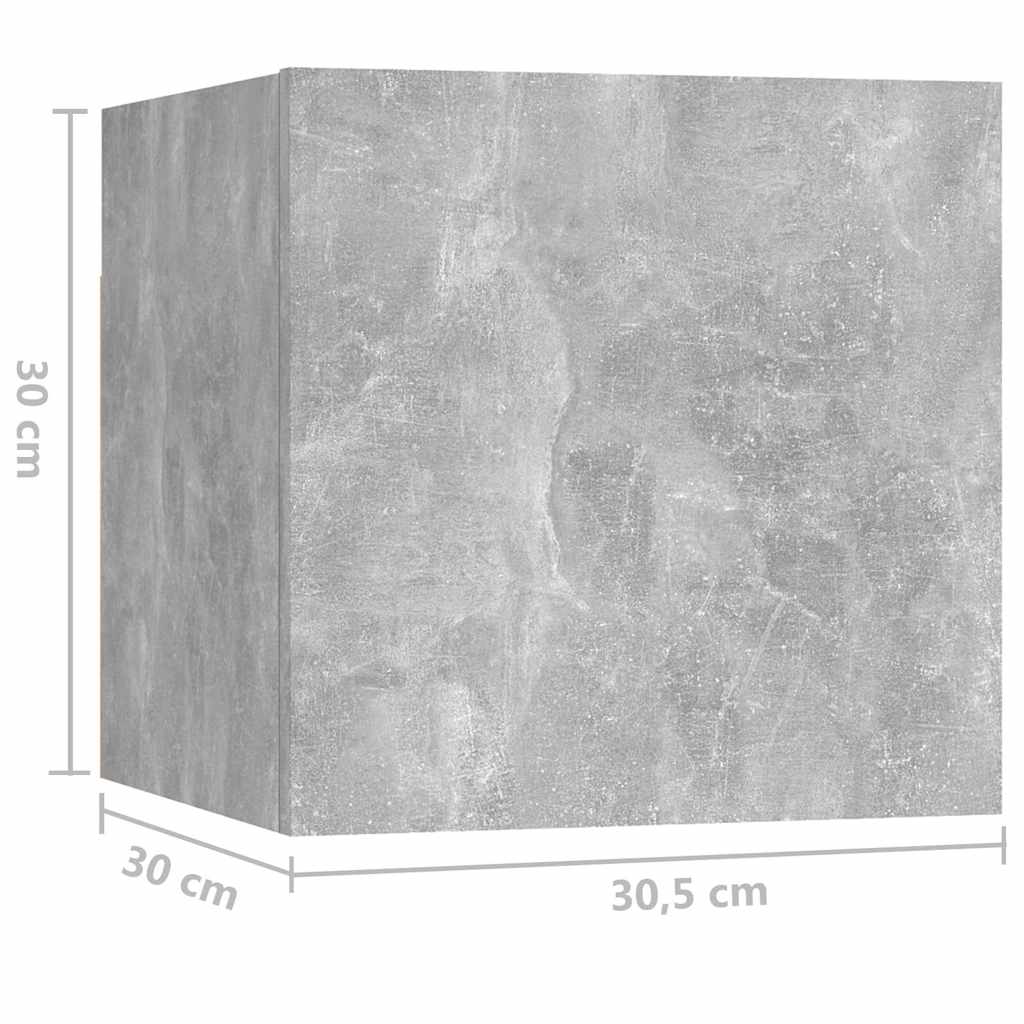 Nachttisch Betongrau 30,5x30x30 cm Holzwerkstoff
