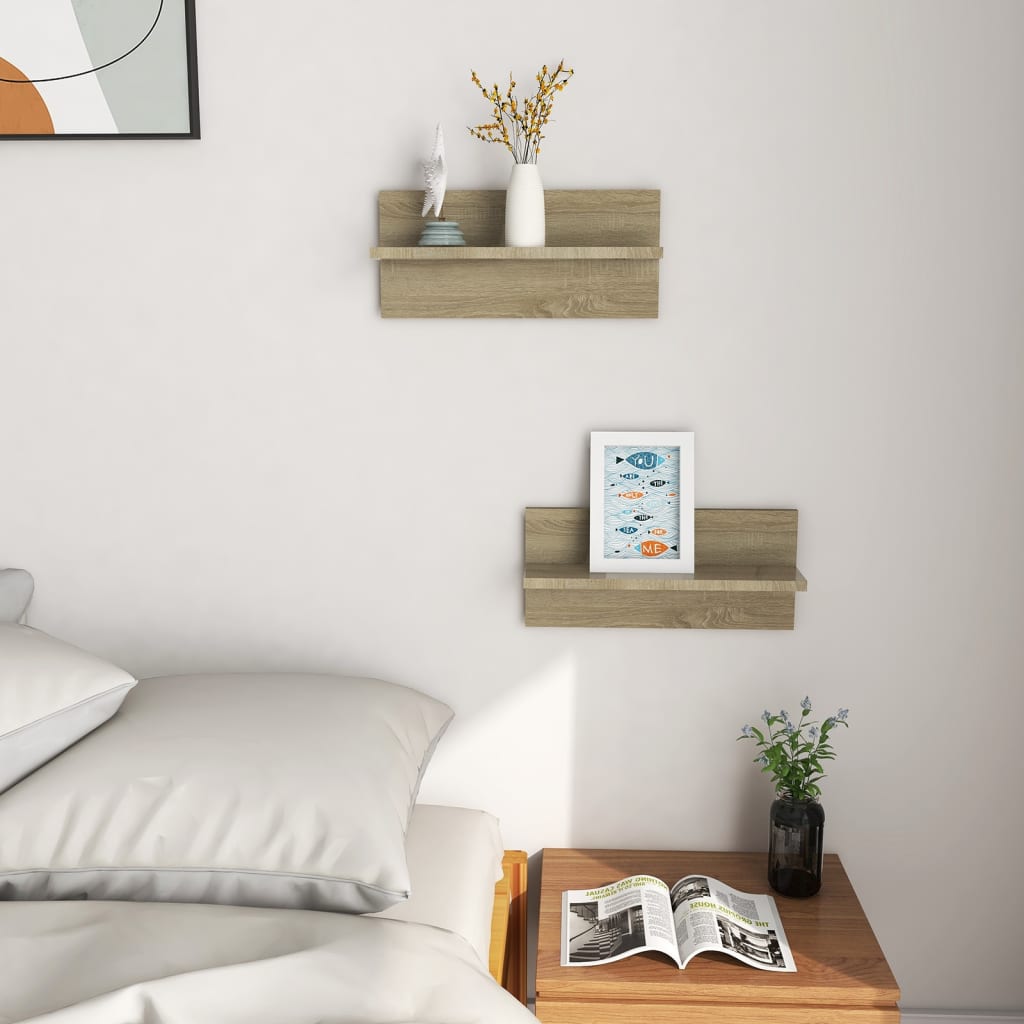 Wandregale 2 Stk. Sonoma-Eiche 40x11,5x18 cm Holzwerkstoff