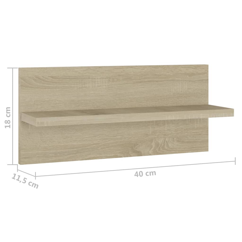 Wandregale 4 Stk. Sonoma-Eiche 40x11,5x18 cm Holzwerkstoff